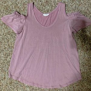 Lilac Purple Cold Shoulder Top